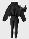 Tracksuit Plush Sweatshirt Yoga Pants Tank Tops Outdoor Leisure 3-piece Sets
