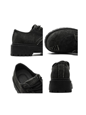 Chaussures Derby en jean déchiré