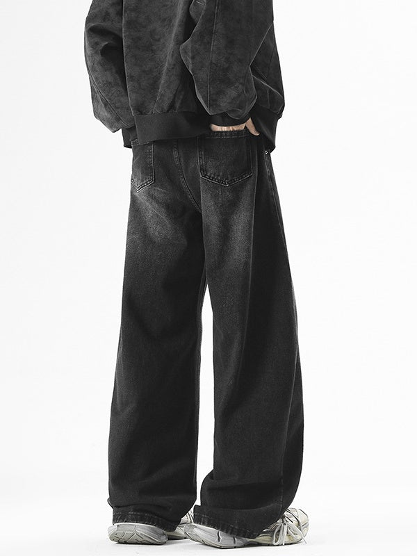 Retro Deconstruction Baggy Silhouette All-match Scimitar Jeans