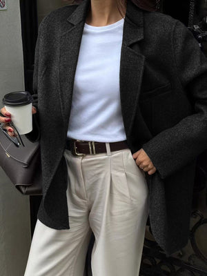 Woolen Lapel Buttons Blazers