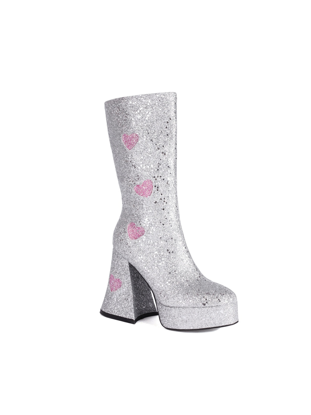 Heart-shaped Platform Mid-calf Boots