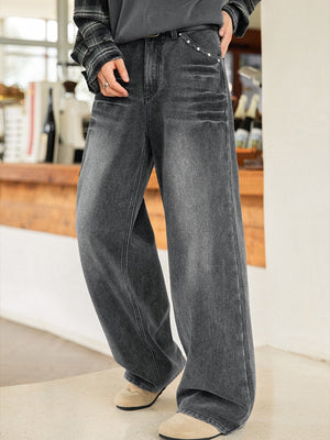 Liber Autumn Men's Pocket decoration Jeans