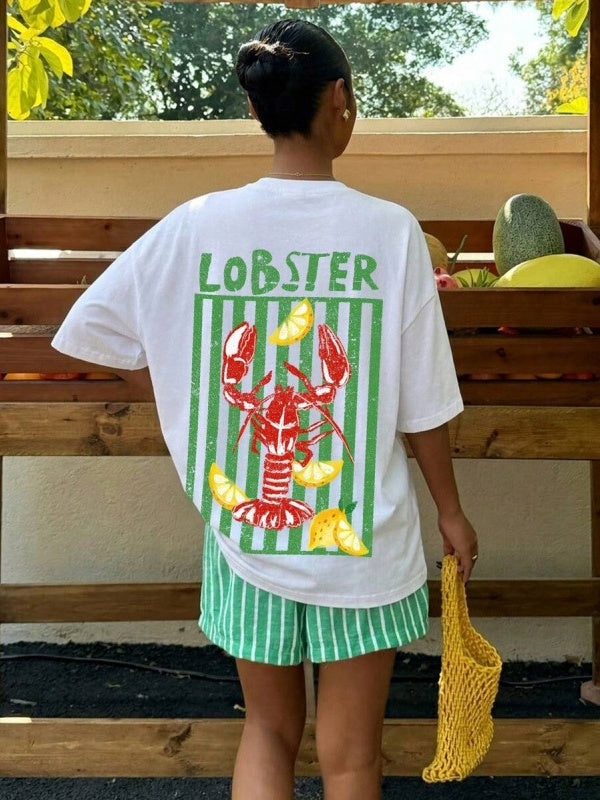 Casual And Versatile 3D Letter Pattern T-shirt