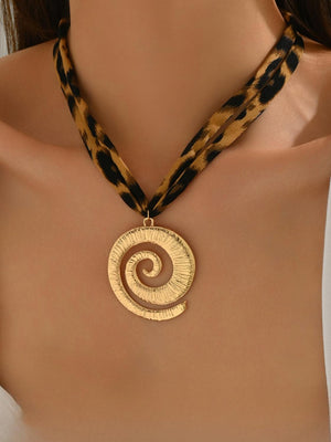 Leopard Print Seashell Starfish Necklace