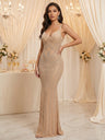 Sleeveless Bodycon Rhinestone Suspenders Slim-fit Party Shiny Maxi Dresses