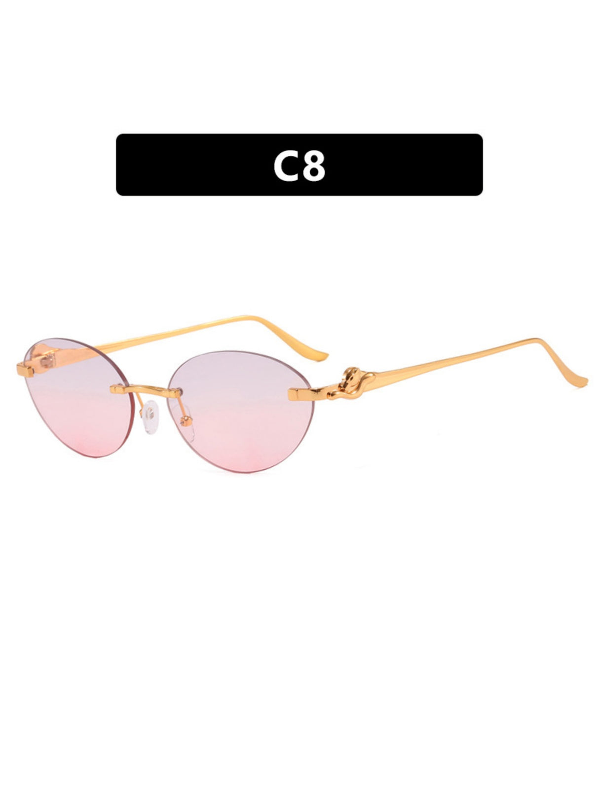 Frameless Oval Sunglasses