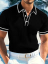 Color Matching Stripes Polo Shirt