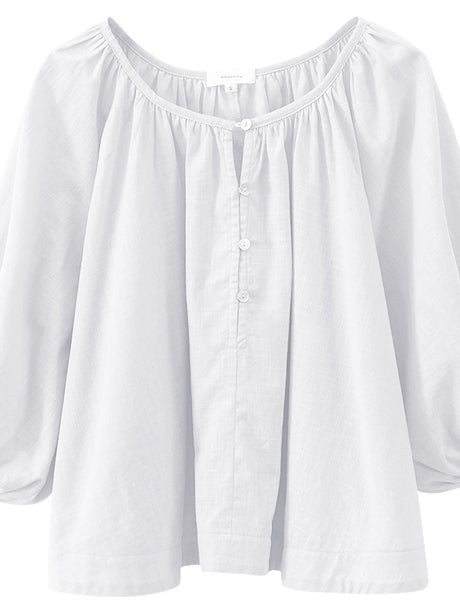 Basic Cotton Short-sleeved Sheer Chiffon Casual Top