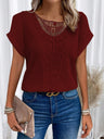 Trim Splicing Knitting Leisure T-shirts