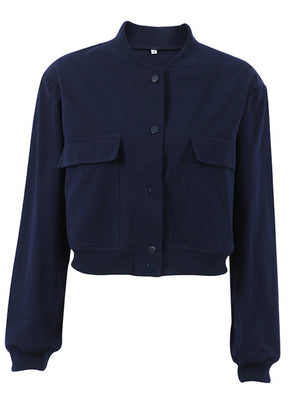 Liber Autumn Women's Baseball uniform Solid Color Jackets