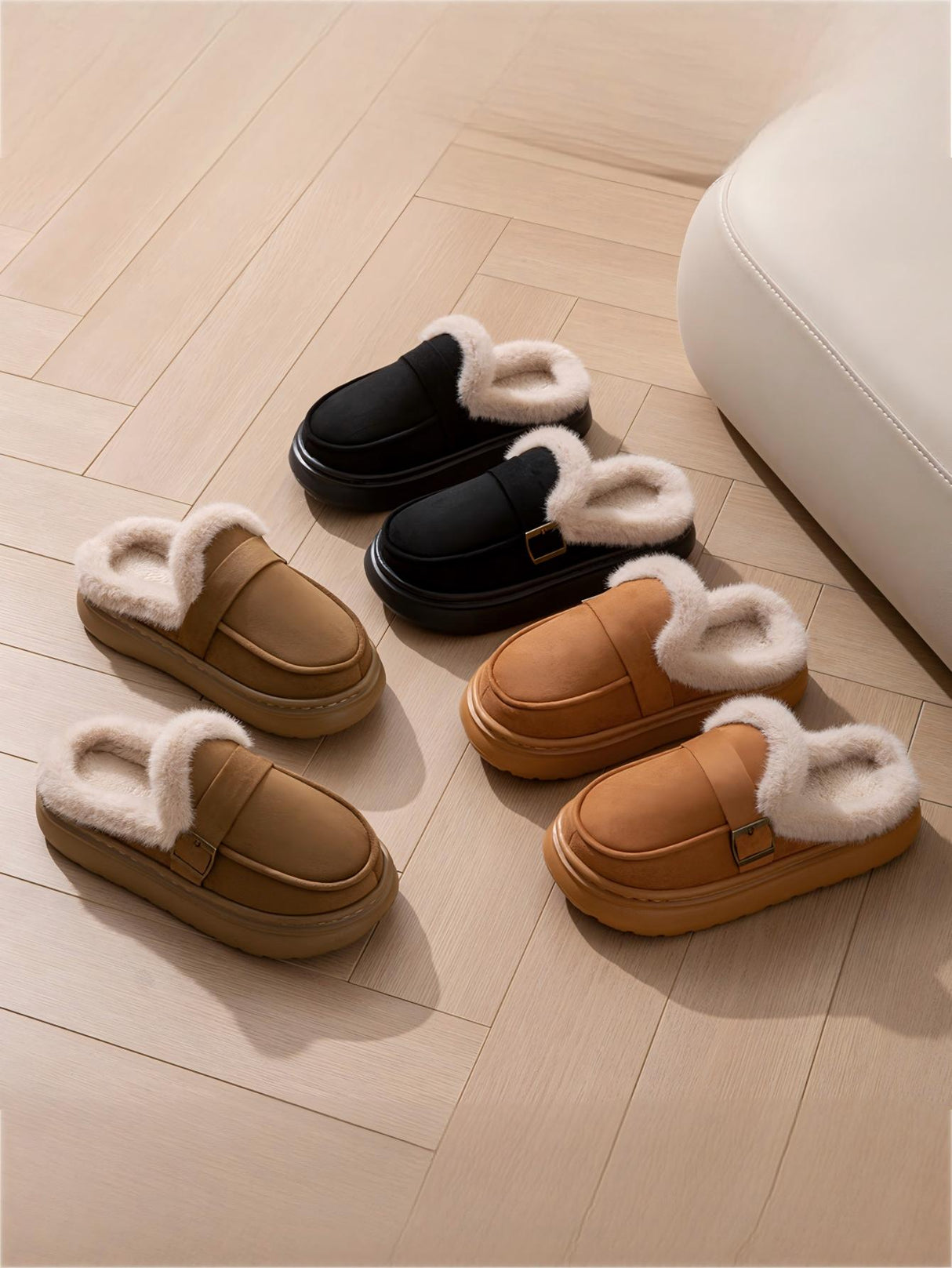 Solid Color Thick-soled Slippers