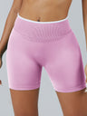 Color Matching Seamless High-waisted Hip Lift Exercise Yoga Shorts