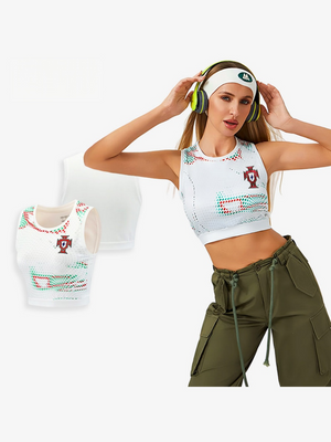 World Cup Football Babes' Crop Top Short-Sleeved Sports Vest Jersey