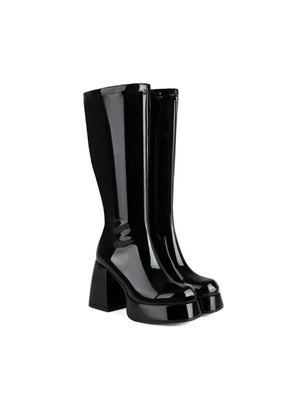 Colorful Platform High-heeled Fashion Mid-calf Boots