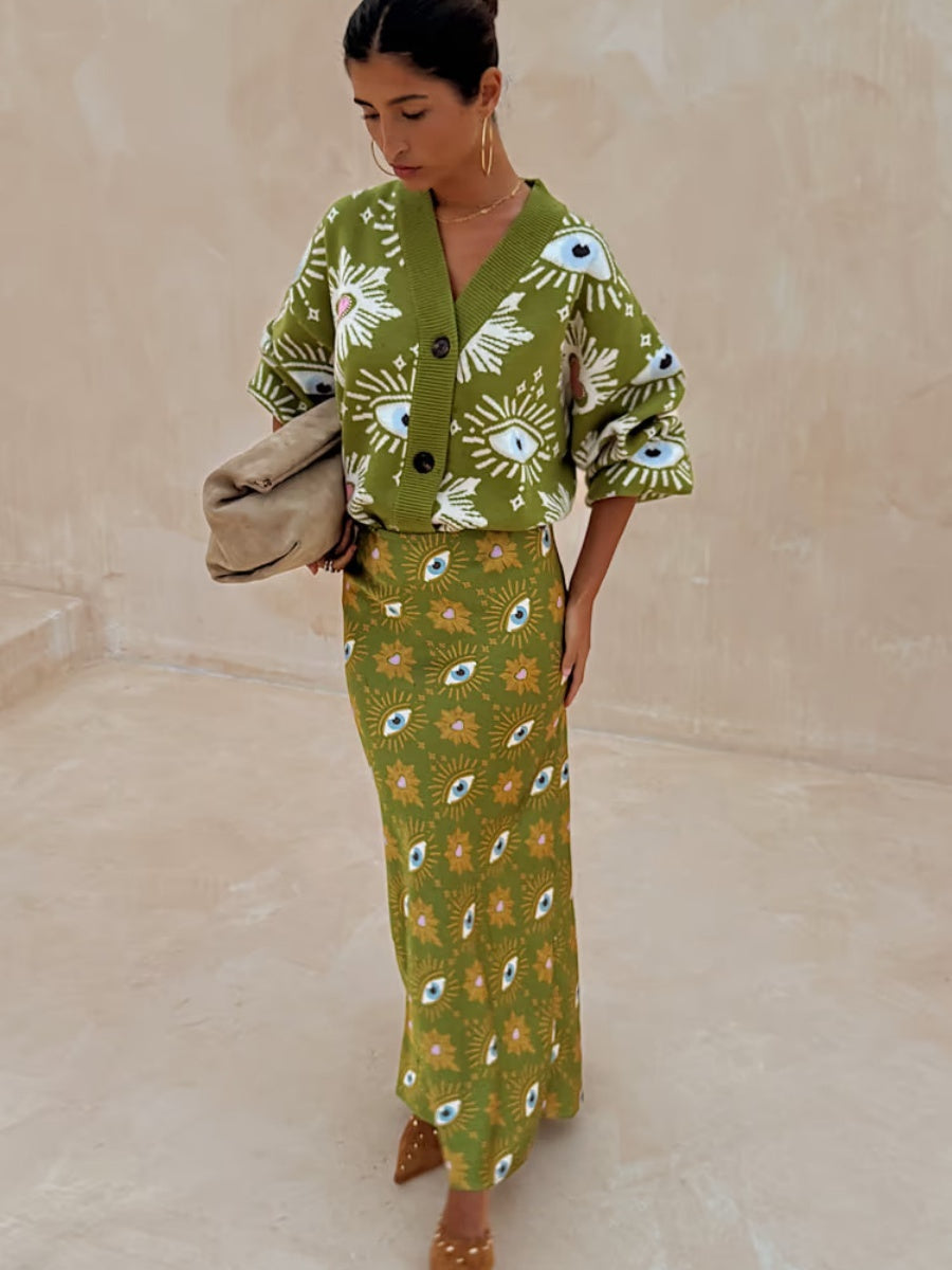Printed Color Hip-hugging Parties Skirts