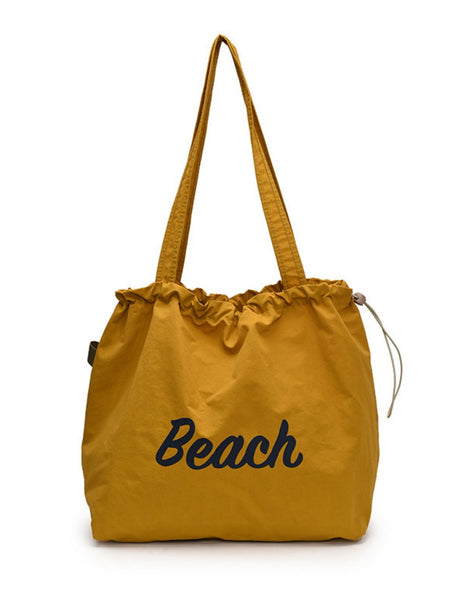 Letter Print Large Capacity Lightweight Drawstring Shoulder Bag