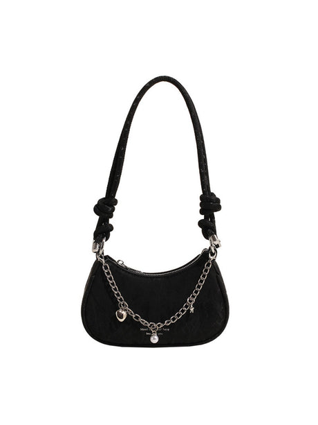 Heart-shaped Metal Chain Crossbody Bag