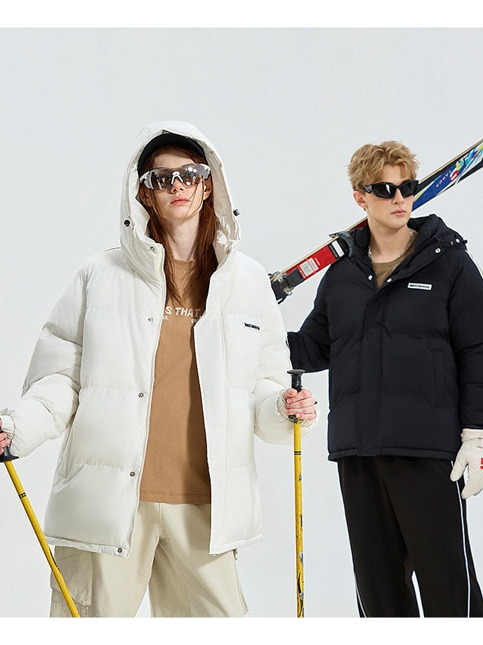 Doudoune thermique ample à col montant et bordure en sangle