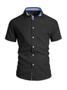 Cotton And Linen Color-blocked Shirts