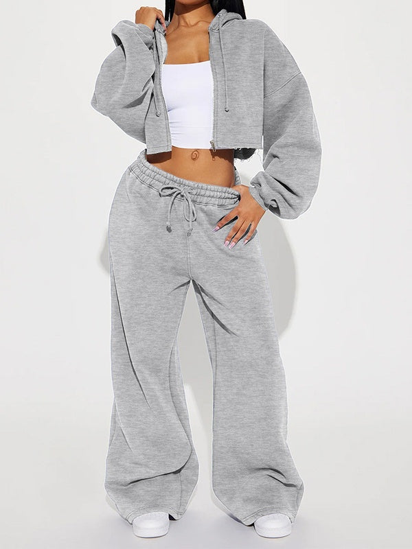 Long-sleeved Athletic Casual Sweatshirt Set