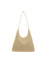 Solid Color Straw Shoulder Bag For Vacation