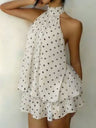 Chiffon Ruffle Halter Neck And Backless Mini&Short Dresses