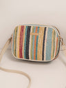 Colorful Straw Woven Oval Crossbody Bag For Vacation