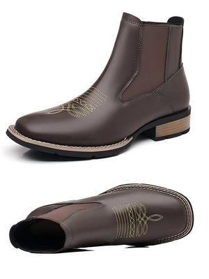 Western Embroidered Chelsea Boots