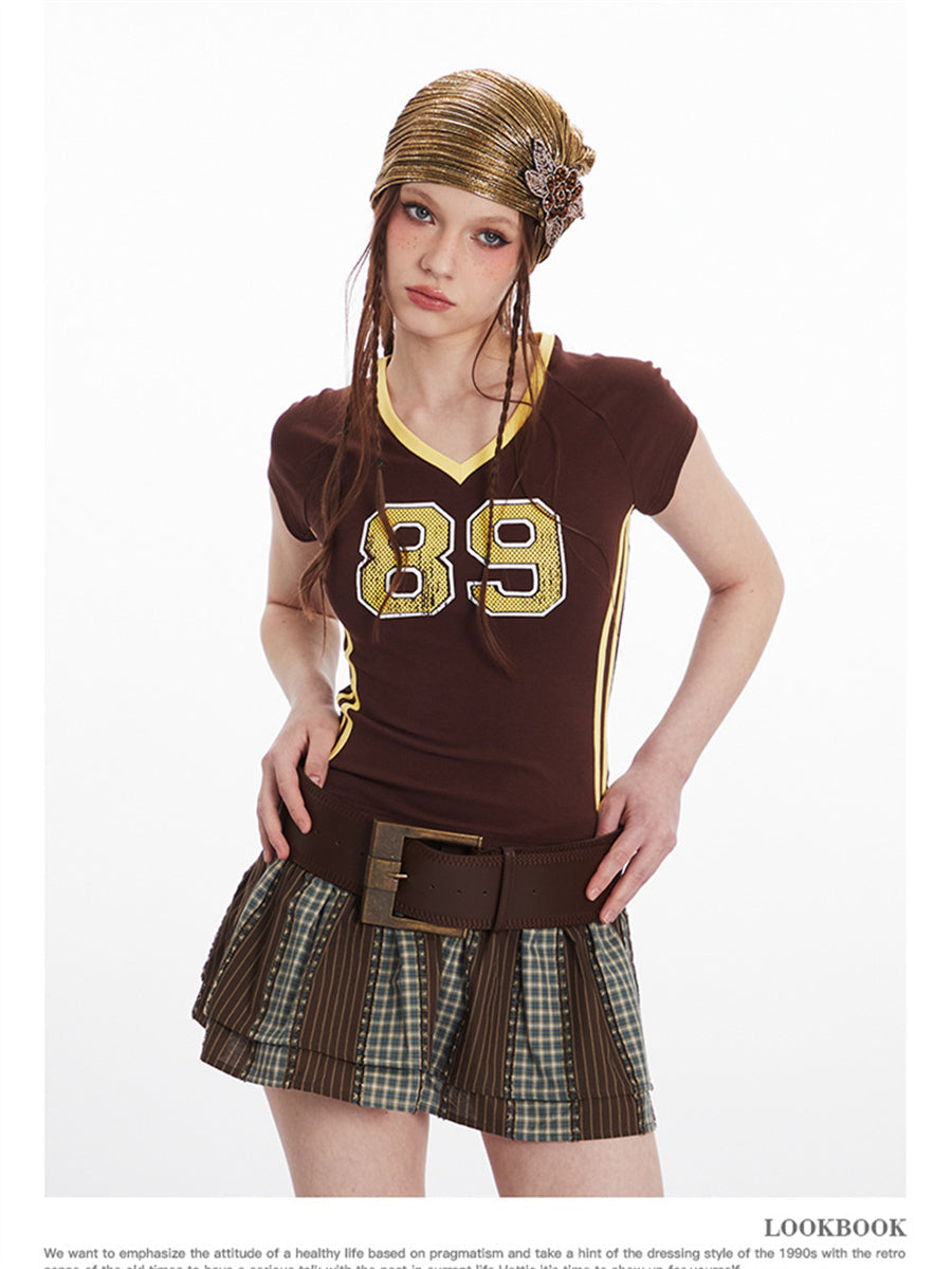 Liber Summer Women's Contrasting colors Letters/Numbers/Words T-shirts