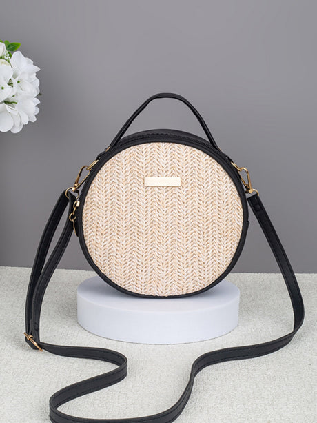 Vacation Straw Round Crossbody Bag