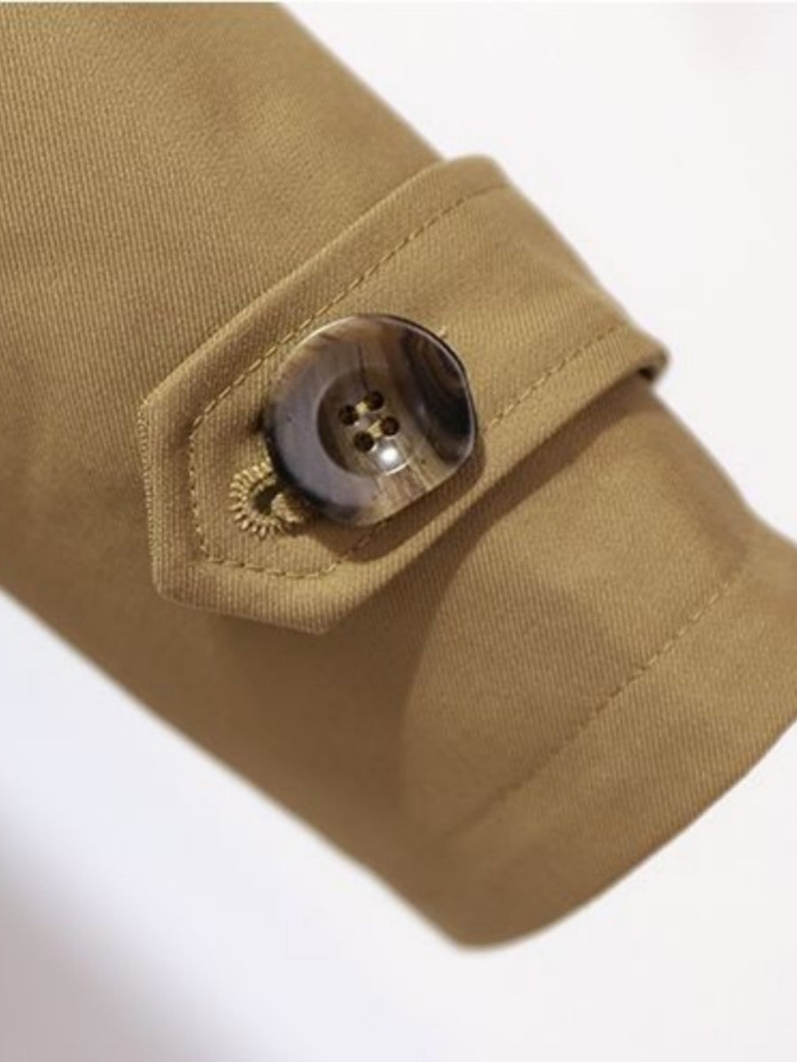 Contrasting colors Double collar Loose Trench Coats