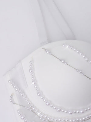 Débardeurs gainants à chaîne et baleines de poisson ornés de strass