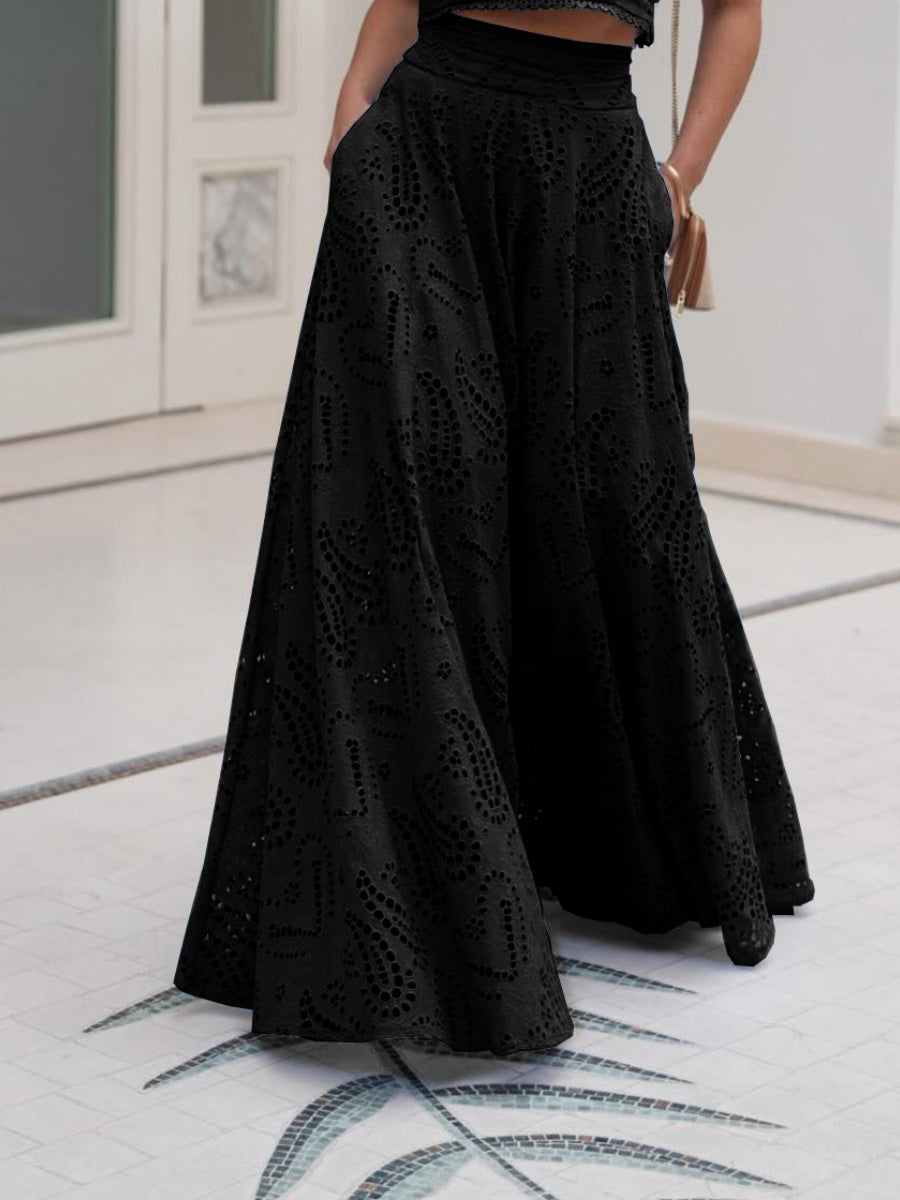 Applique Tank Tops Skirt Vacation Reunion 2-piece Sets