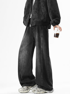 Retro Deconstruction Baggy Silhouette All-match Scimitar Jeans