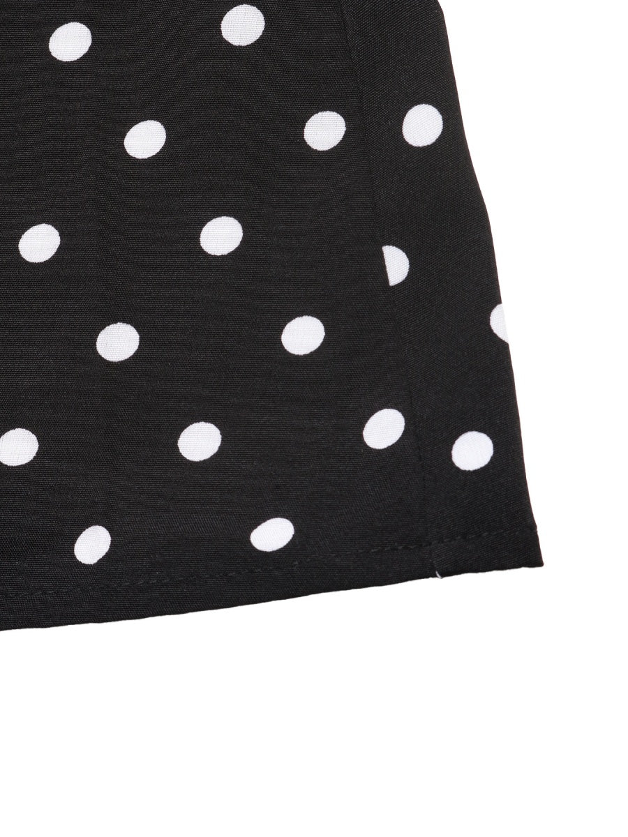 Lace-up Lace Polka Dots Splicing Polka Dots Maxi Dresses