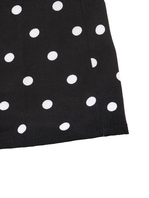 Lace-up Lace Polka Dots Splicing Polka Dots Maxi Dresses
