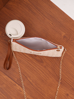 Solid Color Vacation Straw Crossbody Bag