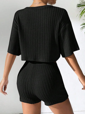 Liber Spring Women's Solid Color Solid Color 2-piece Sets