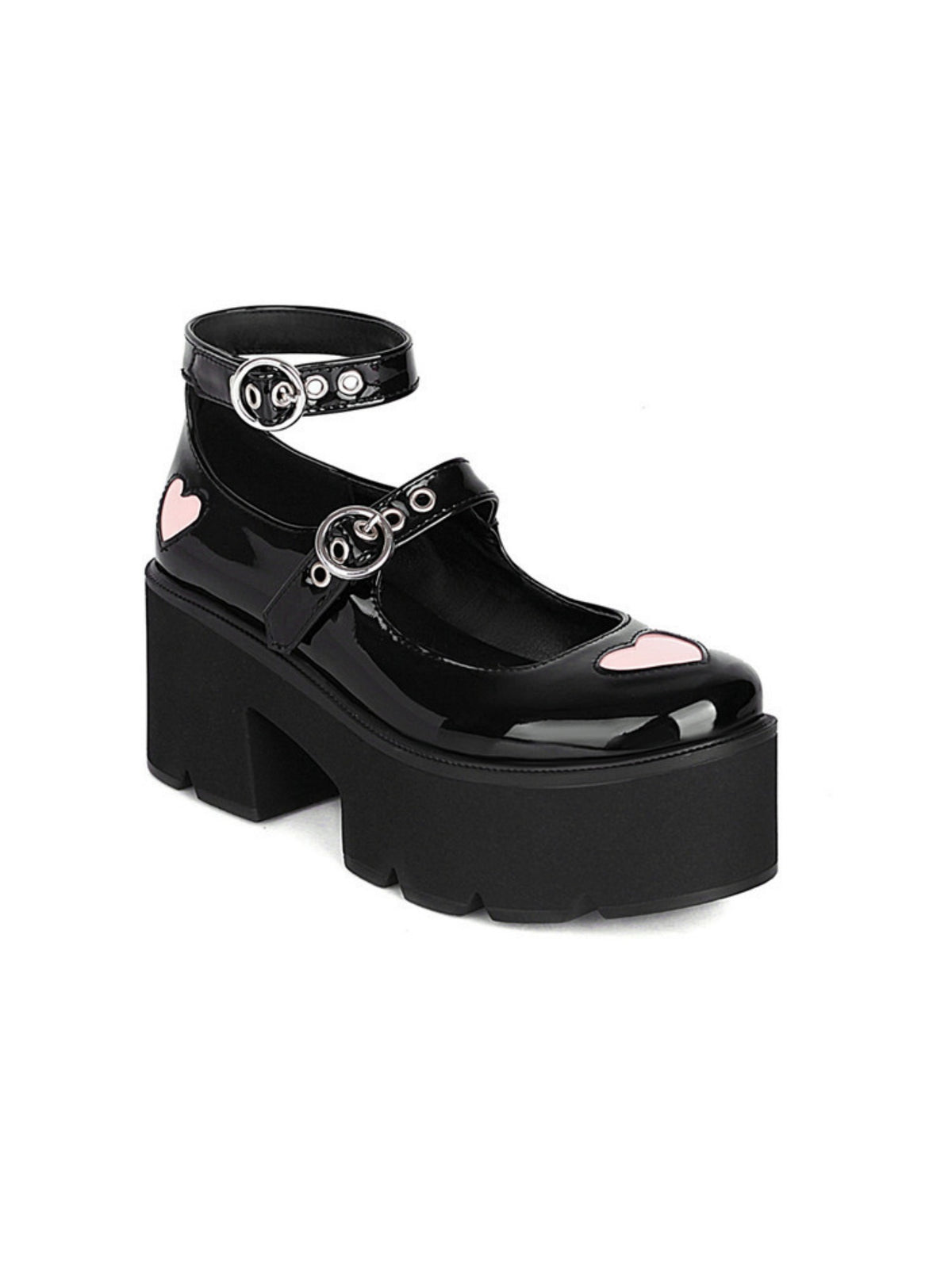 Heart-shaped Platform Mary Jane Shoes