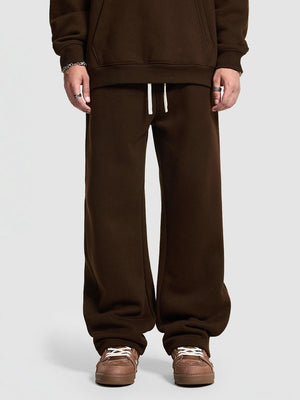 Plush Sports Loose Solid Color Zipper Hooded Sweatshirts&Hoodies Set