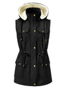 Vest-style Hooded Vests Imitation Lambskin Multi-pocket Sleeveless Workwear Jacket/windbreaker