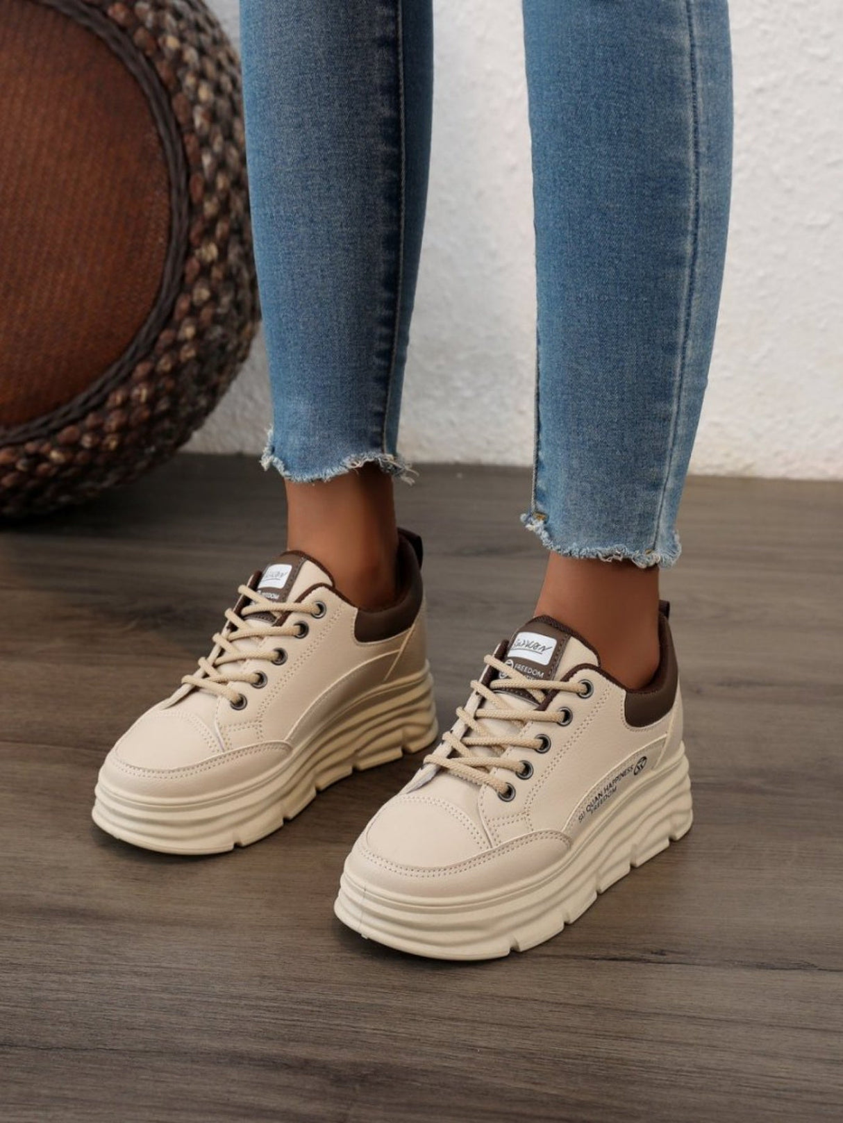 Colorblock Thick-Sole Women's Casual Sneakers