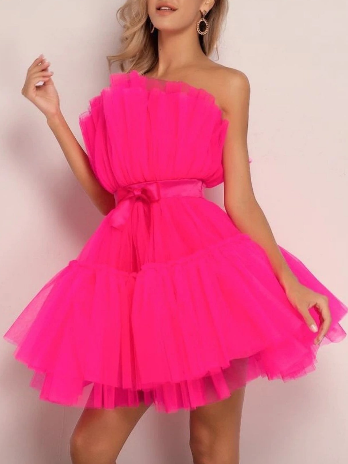 Mesh Bow Tutu Mini&Short Dresses
