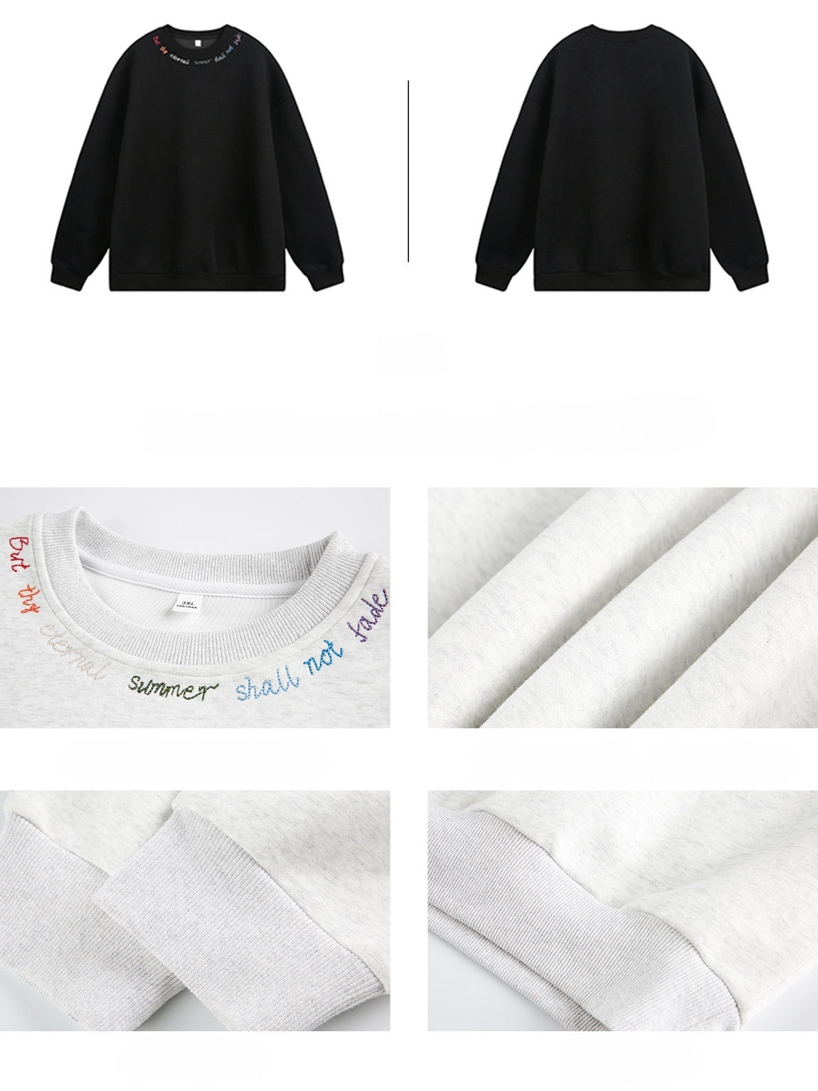 Liber Autumn Men's Embroidered Pattern Letter Sweatshirts