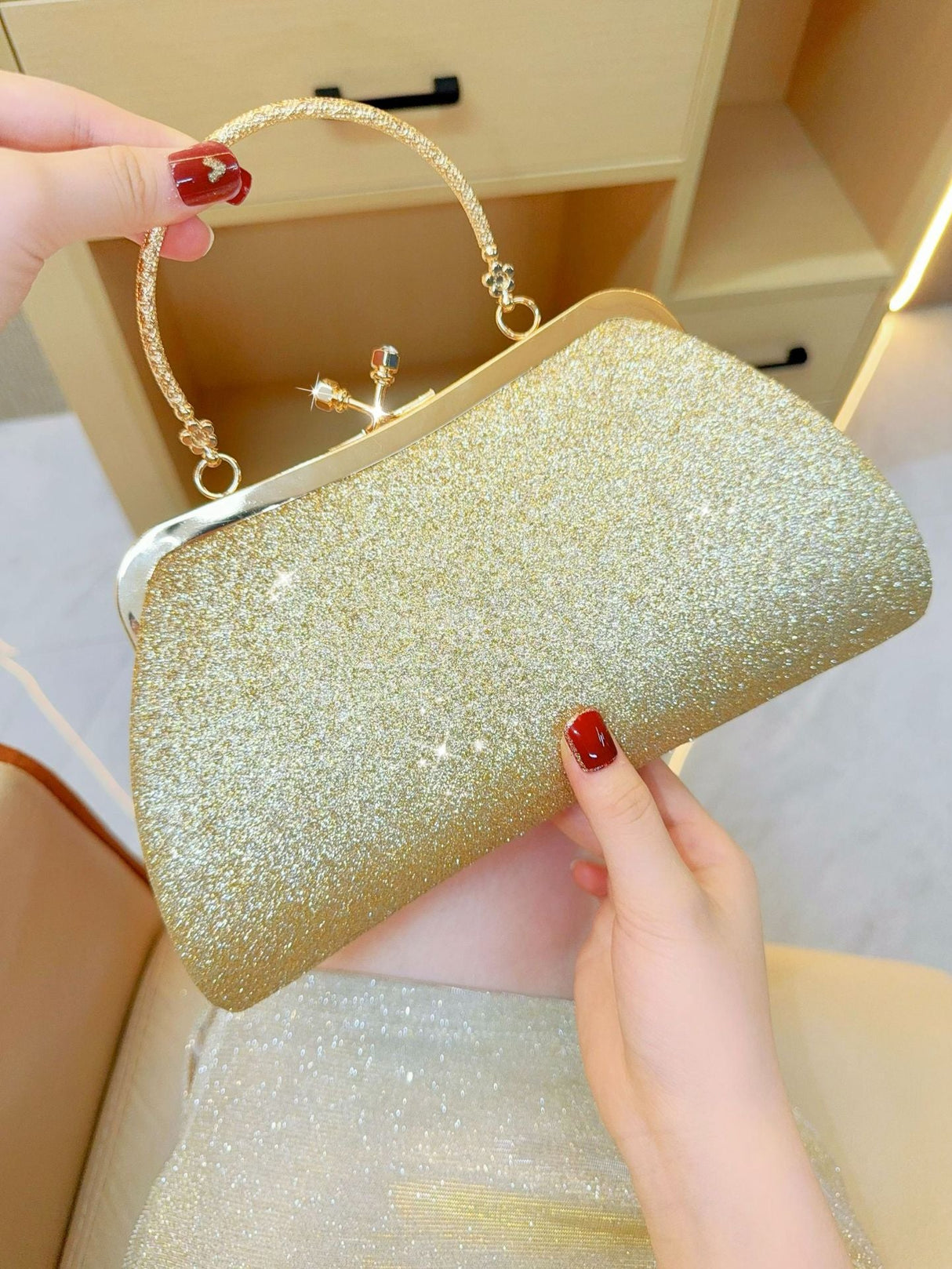 Liber Four Seasons ACC Sequin Diamond Box Bag