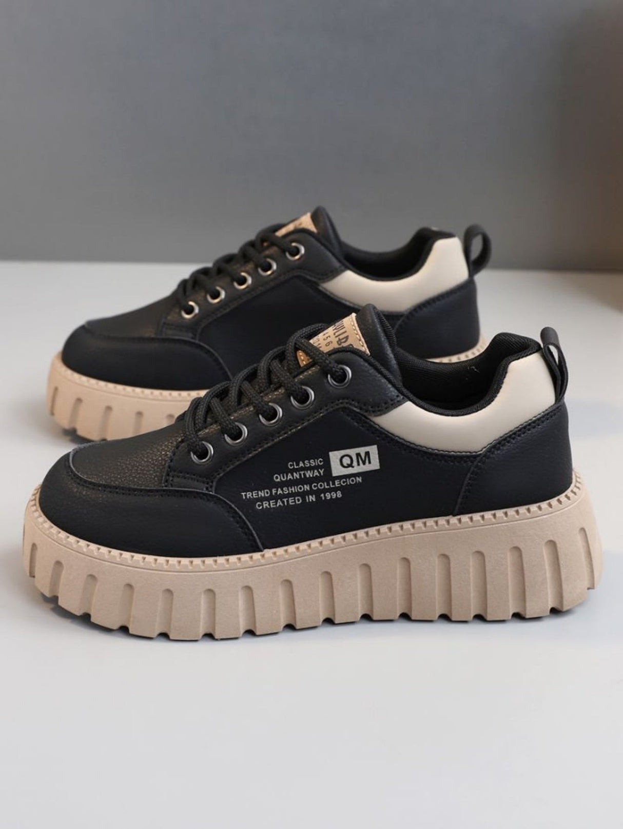 Colorblock Thick-Sole Women's Casual Sneakers