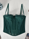 Lace Trim See-through Fishbone Backless Strapless Top Camisoles