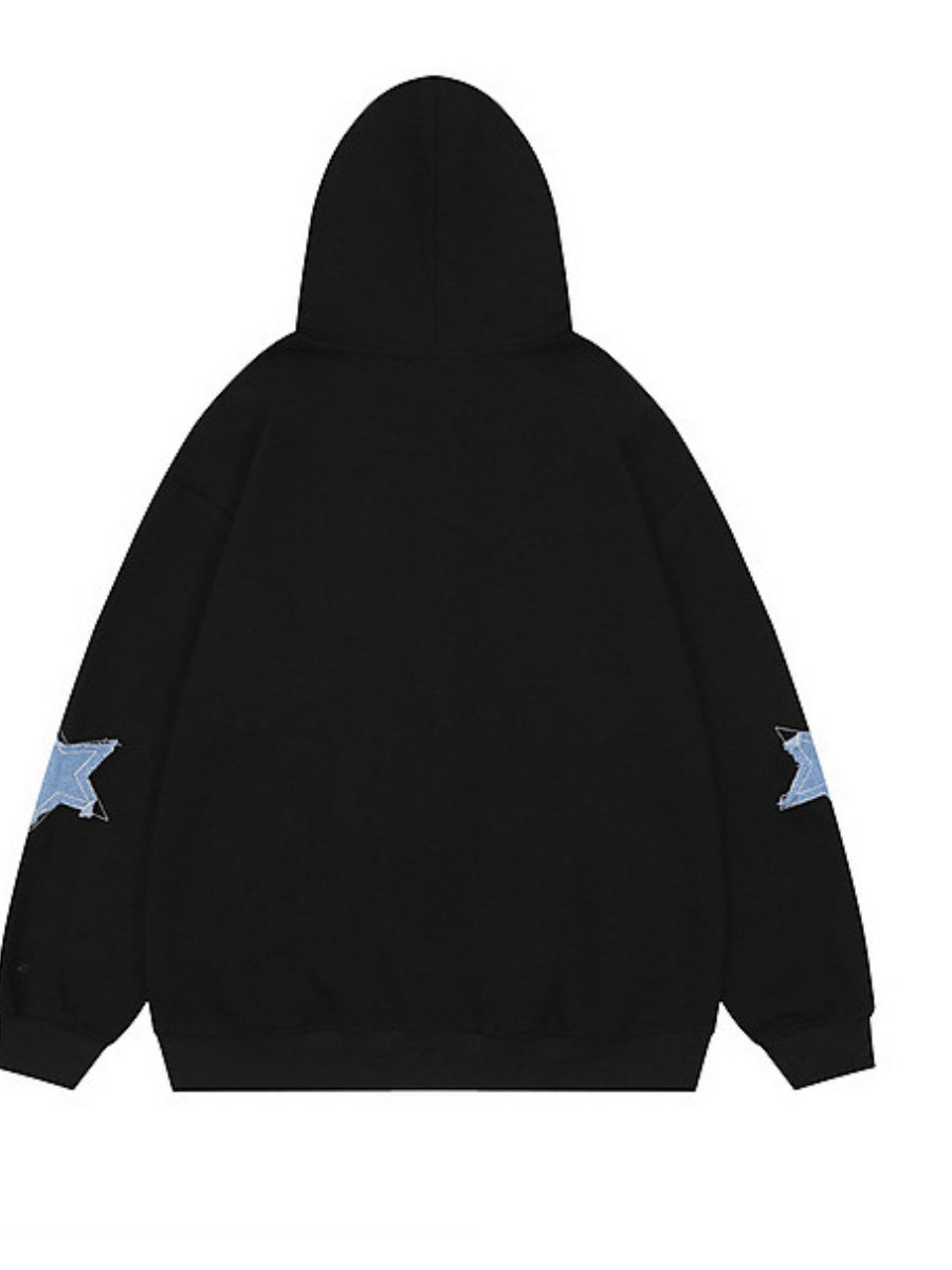 Liber Autumn Women's Zipper Geometric Patterns Sweatshirts&Hoodies