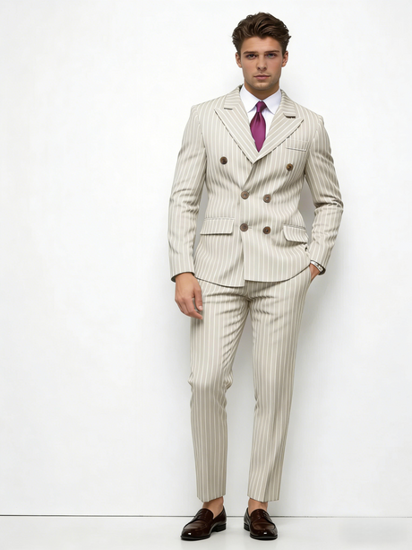 Stripes Business Dinner Wedding Suit 2-piece Sets Set