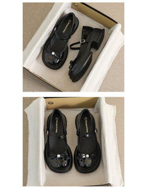 Liber Spring and Autumn Platform Bowknot Women's Mary Jane Shoes